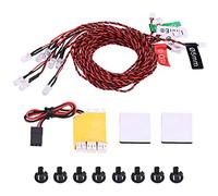 Akozon Lumières d'avion RC, Lumières Clignotantes pour Kit D'éclairage LED d'avion RC Avion Hélicoptère 8 LED Kit de Système D'éclairage Simulation
