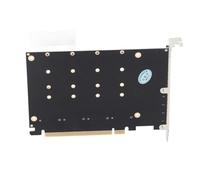 Akozon M.2 NVME S à PCIE X16 Adaptateur 4 Port Haute Vitesse 32 Gops Soft R Carte avec Indicateurs LED Individuels pour Les Performances du PC
