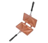 Akozon Machine à Sandwichs Chauds en Alliage d'aluminium, Poêle Double Face et Grille-pain à Hot-dog - Idéal pour les Sandwichs du Petit-déjeuner et la Cuisine en Plein Air (GOLD)