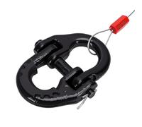 Akozon Maillon de Connexion de Chaîne de sécurité 1/2 Po G80 en Acier | Accouplement G80, Autobloquant, Finition Cuite Noire, Ajustement Universel, Compatible avec le Remorquage de caravane/VR.