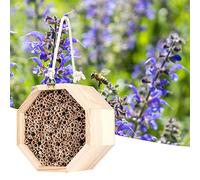 Akozon Maison en Bois de Châtaignier en Pierre Naturelle, Maison Adaptogène, Nichoir à Abeilles pour Décoration de Jardin Extérieur et biodiversité