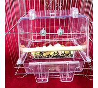 Akozon Mangeoire Automatique à Suspendre pour Perroquets - Mangeoire en Acrylique sans Gâchis, Conception et Installation (Bol de Nourriture)