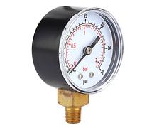 Akozon Manomètre à Cadran de 50 Mm avec Connexion 1/8 BSPT pour Mesurer l'air, l'eau, ' et le Gaz - Performance Fiable et Précise (0-30psi 0-2bar)