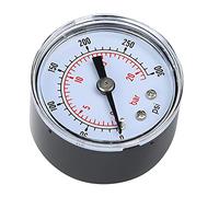 Akozon Manomètre Mécanique 0-100Psi 0-7Bar 1/8 Pouces Bspt Connexion Arrière pour Cadran Transparent Boîtier Métallique Montage Axial (0-300psi,0-20bar)