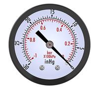 Akozon Manomètre Meter 0 ~ -30inHg 0 ~ -1bar Jauge de Pression Mini Dial 50mm