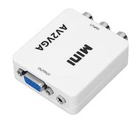 Akozon Mini Convertisseur Vidéo HD 1080P Adaptateur AV vers VGA - Connectez Votre Ordinateur au Téléviseur, Aucun Logiciel Nécessaire, Design Compact avec Câble de Données