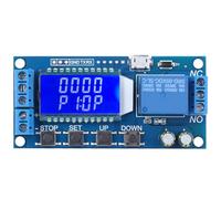 Akozon Minuterie de circuit de commutation de module de relais électronique - Retard de déclenchement de cycle avec écran LCD et fonction d'arrêt d'urgence - XY LJ02