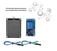 Akozon Module de Capteur de Détection de Gouttes d'eau de Pluie 12V, Contrôle de Relais