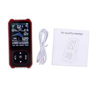 Akozon Moniteur CO2 PM2.5 HCHO TVOC 10-en-1 avec Alarme de Température et d'humidité en Temps Réel, écran LCD D'intérieur (WHITE)