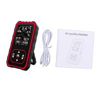 Akozon Moniteur CO2 PM2.5 HCHO TVOC 10-en-1 avec Alarme de Température et d'humidité en Temps Réel, écran LCD D'intérieur (BLACK)