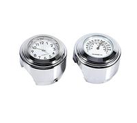 Akozon Montre de Montage sur Guidon, 7 8 1 Cadran de Montre de Moto 1 Paire D'horloges de Guidon pour Thermomètre Temp White