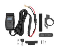 Akozon Motorcycle Chargeur USB Charge Rapide Chargeur de Téléphone Moto USB avec Voltmètre et Interrupteur Hors Entrepreneur pour Tablette pour Motos (Compteur de tension bleue)