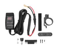 Akozon Motorcycle Chargeur USB Charge Rapide Chargeur de Téléphone Moto USB avec Voltmètre et Interrupteur Hors Entrepreneur pour Tablette pour Motos (Compteur de tension rouge)