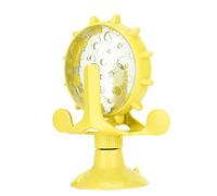 Akozon Moulin à Vent Interactif en Forme de Fuite de Nourriture, Jouet éducatif en ABS pour Animaux de Compagnie, Chats avec Ventouse, Entraînement et Plaisir (Yellow)