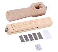 Akozon Outil de Lanière, Adjustable Wooden Strip and Strap Belt Cutter Leather Cuir Réglable Main avec Précision pour Artisanat du 5 pales DIY Craft Tool Hand Cutting with Blades