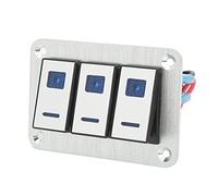 Akozon Panneau D'Interrupteur à Bascule 3 Gangs DC 12V 24V, 5 Broches, Lumière Bleue, Interrupteur Marche/arrêt, Panneau de Commande des Lumières