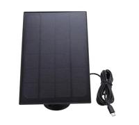 Akozon Panneau Solaire Akozon 8W pour les Caméras de Mangeoires à Oiseaux et de Sonnettes, IP66 Imperméable, Support Réglable à 360 °, Type C & Micro USB Charge pour une Utilisation Extérieure (BLACK)