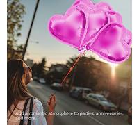 Akozon Paquet de 10 Ballons en Aluminium en Forme de Cœur de 10 Pouces pour Mariages, Anniversaires et Fêtes - Décor Bleu Romantique (Rose rouge)