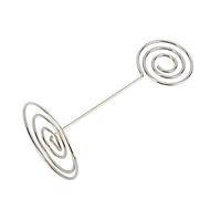 Akozon Paquet de 12 Pinces à Numéros de Table en Forme de Cercle-porte-cartes de Visite en Métal élégant pour Notes, Photos et Mémos en Finition Argentée (SILVER)