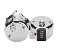 Akozon Paquet de 2 Compteurs Manuels, Acier Inoxydable 0-9999 Affichage Clair sans Conception Batterie avec Bouton en Métal pour L'inventaire des Marchandises Atelier