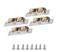 Akozon Paquet de 4 Ensembles de Rouleaux pour Porte Patio Coulissante avec Roulements de Type 88 pour un Fonctionnement sans Effort dans les Maisons et les Bureaux (Double roue concave en cuivre)