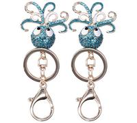 Akozon Pendentif de Sac Porte-Clés étincelants - 2 Pièces clé Femme, Accessoire en Alliage de Zinc (#2)