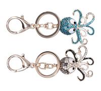 Akozon Pendentif de Sac Porte-Clés étincelants - 2 Pièces clé Femme, Accessoire en Alliage de Zinc (#4)