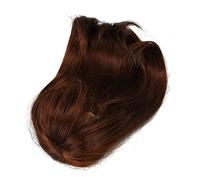 Akozon Perne de Poupée Articulée à Balle à l'échelle 1/6 avec Une Frange Coiffure à Haute Température aux Cheveux en Soie pour 15,5 à 17 Cm de Poupées (Marron foncé)