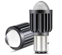 Akozon Phare LED de Moto BA20D, Projecteurs de Moto Lumineux de Couleur de Lumière Blanche 3500lm 6000K