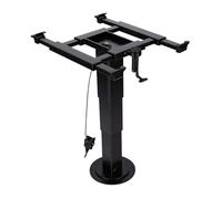 Akozon Pied de Support de Table pour Camping-car, Hauteur Réglable (BLACK) | Alliage D'aluminium Robuste, Plage de Hauteur de 340 Mm à 750 Mm, Base Ronde de 240 Mm avec 6 Trous de Vis, pour
