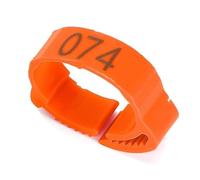 Akozon Pied de Volaille - 100 Pièces de Type Boucle de Poulet avec Fournitures de Signalisation - Identification Numérotée de la Volaille (Orange)