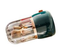 Akozon Pinceau de Maquillage Rotatif avec Couvercle - Porte-Pinceau de Maquillage Pinceau Multifonctionnel Accueil Rotatif Cosmétique Faire des Pinceaux Conteneur - é et Soins/Outils et (Green)