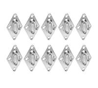 Akozon Plaque d'œil en Forme de Diamant 10pcs M5 304 Crochet de Roulement de Service Lourd Moins en Acier pour le Bateau et l'usage Extérieur