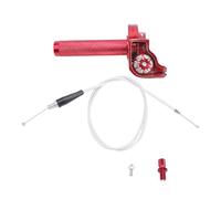 Akozon Poignée D'accélérateur de Moto 7/8 Pouces 22 Mm en Alliage D'aluminium CNC Twister Rapide avec Câble D'accélérateur de Remplacement pour KLX CR CRF EXC XR CRF50 CRF230 50 110 (rouge)