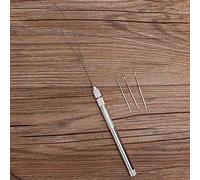 Akozon Poignée en Aluminium Loop Loule à Aiguille Micro Perles Filetage Looper pour Extensions de Cheveux - Outil de Perles de Cheveux Facile avec Trois Aiguilles de Crochet
