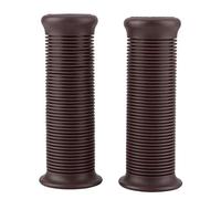 Akozon Poignée Grip, Paire de 1 Pouce 25mm/ 1,1 Pouce 28mm Universelle Moto Anti Glissement Stripe Vintage TPU Poignée Grip Guidon Fit pour la Plupart des Motos(Marron foncé)
