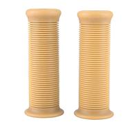 Akozon Poignée Grip, Paire de 1 Pouce 25mm Universelle Moto Anti Glissement Stripe Vintage TPU Poignée Grip Guidon Fit pour la Plupart des Motos(Beige)