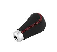 Akozon Pommeau de Levier de Vitesse en Cuir avec 4 Adaptateurs, Accessoires d'intérieur Automobile (bordure rouge)