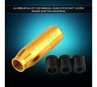 Akozon Pommeau de Levier de Vitesse Manuel élégant en Alliage d'aluminium avec Adaptateurs-universel pour Voitures (GOLD)