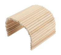 Akozon Pont en Arc de Clôture pour Hamsters et Lapins avec Tunnel de Cachette pour Cochons d'Inde - Accessoires en Bois de Bouleau pour Petits Animaux (20 * 40CM)
