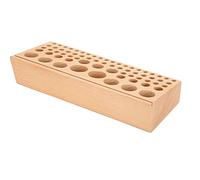 Akozon Porte-Outils de Maroquinerie avec 68 Trous en Bois de Hêtre - Solution de Rangement pour Outils de Travail du Cuir