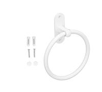 Akozon Porte-Serviettes de Salle de Bain en Alliage d'aluminium, Gain de Place, Blanc, Style élégant, Anneaux pour Serviettes de Toilette, Accessoires Professionnels d'hôtel