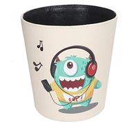 Akozon Poubelle de Dessin animé de Grande capacité, Monstre Vert, Base Antidérapante, Mignonne Poubelle en Cuir PU étanche pour la Chambre, Accessoires Professionnels à Utiliser