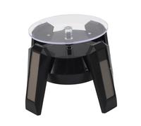 Akozon Présentoir Solaire pour Bijoux, Présentoir à Bijoux LED, Plateau Tournant avec Lumière Bleue, Montre, Collier, Bracelet, de Décoration Intérieure