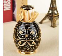 Akozon Presse Rotative Cure-dents, Boîte Distributeur Organisateur Oeuf Porte-cure-dents Décoration de Conteneur pour la Maison Cuisine Hôtel GoldBlack Distributeur Support doré (vinyle