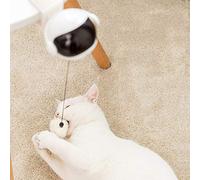 Akozon Puzzle Interactif Amusant pour Chat de Compagnie, Boule électrique à Levage Automatique, Jouet avec Boules de Poils Amovibles pour Un Jeu Indépendant (White)