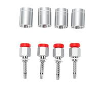 Akozon Raccord à Sertir pour Mini-pelle, Robuste DIN M14x1,5 | 8 000 Psi, pour Tuyau ID 1/4", Filetage Métrique X 1,5, Joint sécurisé sans Fuite, Construction en Acier au Carbone, Joint