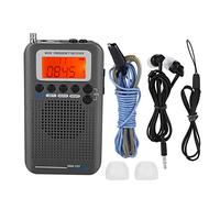 Akozon Radio Bande VHF, Récepteur Radio Bande Avion Enregistreur Portable Portable dans La complète (Gris) d'Avions avec Complète AIR FM AM CB S Écran LCD Rétroéclairage(Noir)