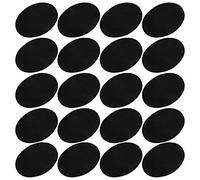Akozon Réparation de Vêtements de Patchs de Fer - 10 Paires de Réparation de Tissu de Genou de Coude de Manchon Ovale Adhésif de Flocage (noir dix paires)
