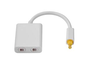 Akozon Répartiteur Toslink 1 en 2 Sorties, Câble Adaptateur Séparateur Audio Sortie Noir Double Port Toslink Numérique Optique (Blanc)